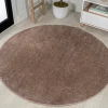 Jonathany Supersoft SEU100J Brown Area Rug 5 ft. 3 in. X 5 ft. 3 in. Round