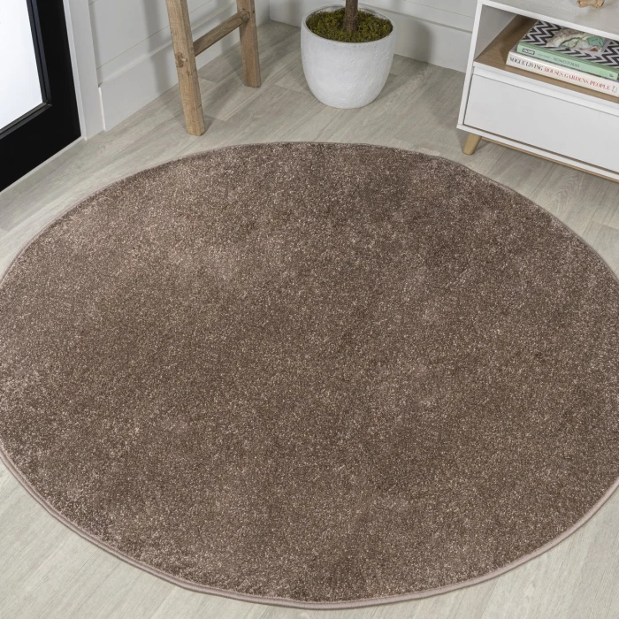 Jonathan Y SUPERSOFT Brown SEU100J 4ft. Round Rug