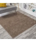 Haze Solid Low-Pile Brown 9' Square Area Rug