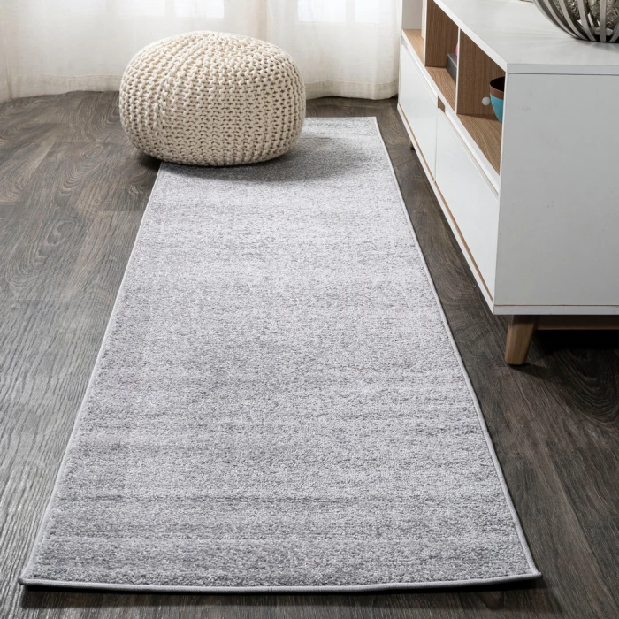 Haze Solid Low-Pile Light Gray 2 ft. x 10 ft. Runner Rug