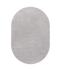 Haze Solid Low-Pile Light Gray 5 ft. x 8 ft. Oval Area Rug