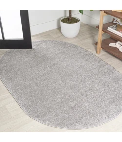 Jonathany Supersoft SEU100K Light Gray Area Rug 5 ft. X 8 ft. Oval