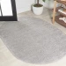 Jonathany Supersoft SEU100K Light Gray Area Rug 4 ft. X 6 ft. Oval