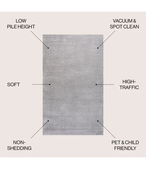 Jonathan Y SUPERSOFT Gray SEU100K 6ft.2in. X 9ft. Rect. Rug