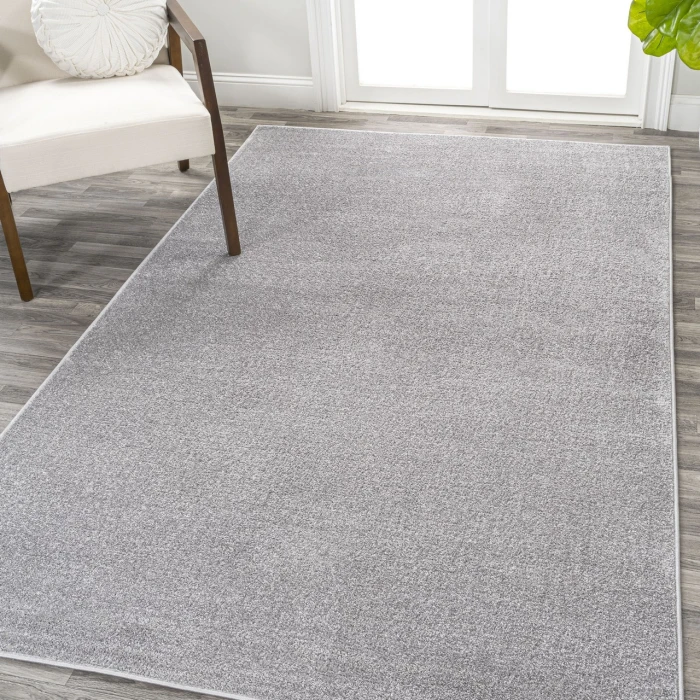 Haze Solid Low-Pile Light Gray 8 ft. x 10 ft. Area Rug