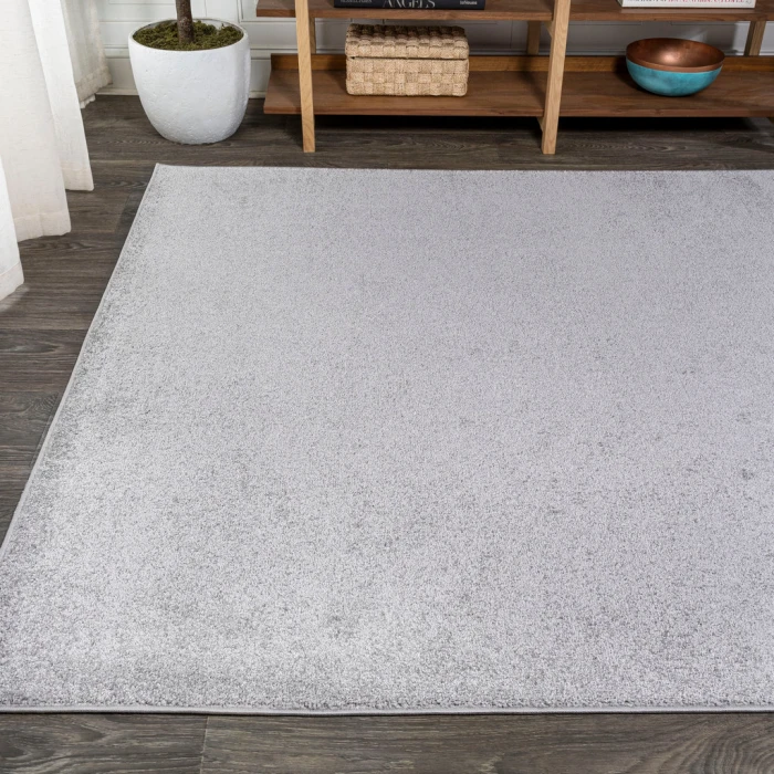 Haze Solid Low-Pile Light Gray 8 ft. x 10 ft. Area Rug