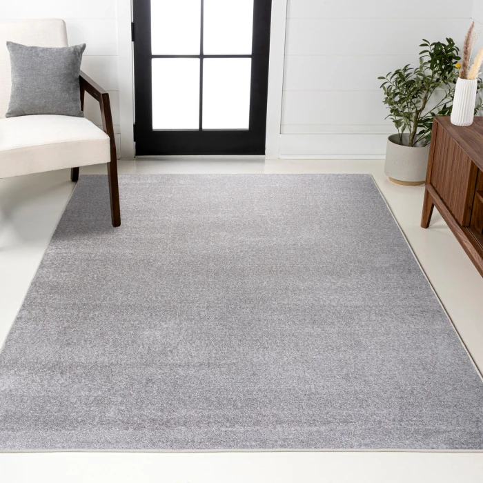 Haze Solid Low-Pile Light Gray 8 ft. x 10 ft. Area Rug