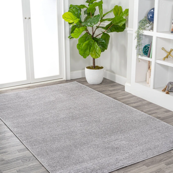 Haze Solid Low-Pile Light Gray 8 ft. x 10 ft. Area Rug