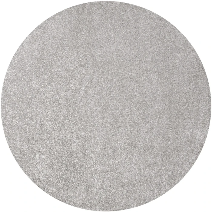 Haze Solid Low-Pile Light Gray 6' Round Area Rug