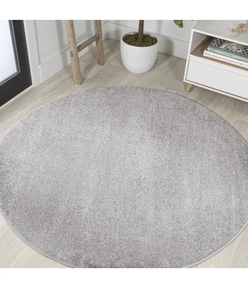 Jonathan Y SUPERSOFT Gray SEU100K 4ft. Round Rug