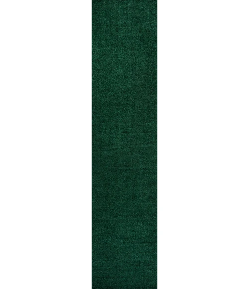 Haze Solid Low-Pile Emerald 2 ft. x 16 ft. Runner Rug