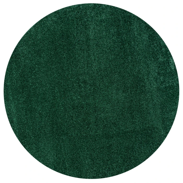 Haze Solid Low-Pile Emerald 4' Round Area Rug