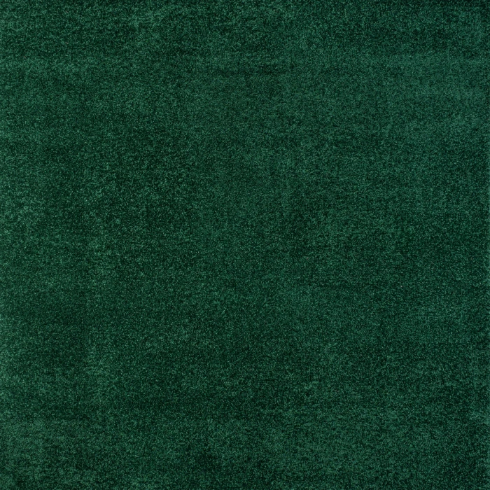 Haze Solid Low-Pile Emerald 7' Square Area Rug