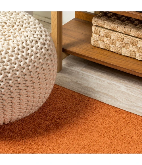 Haze Solid Low-Pile Orange 5 ft. x 8 ft. Area Rug