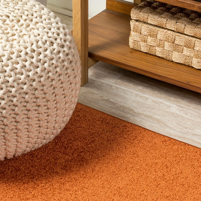 Haze Solid Low-Pile Orange 10 ft. x 14 ft. Area Rug