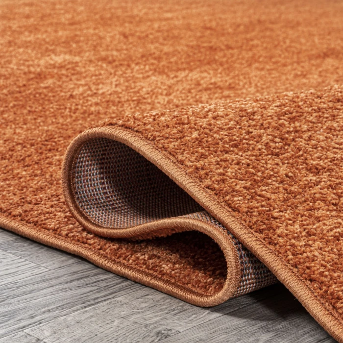 Haze Solid Low-Pile Orange 10 ft. x 14 ft. Area Rug