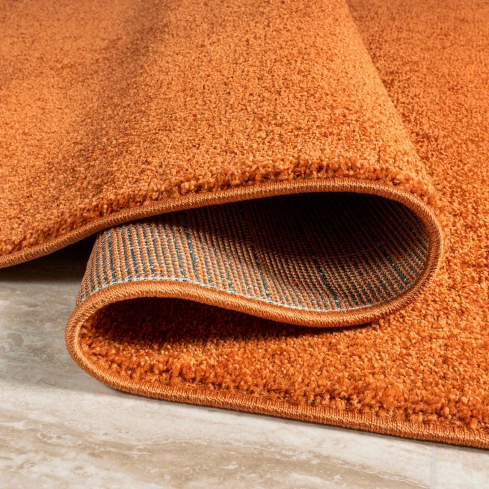 Haze Solid Low-Pile Orange 2 ft. x 10 ft. Runner Rug