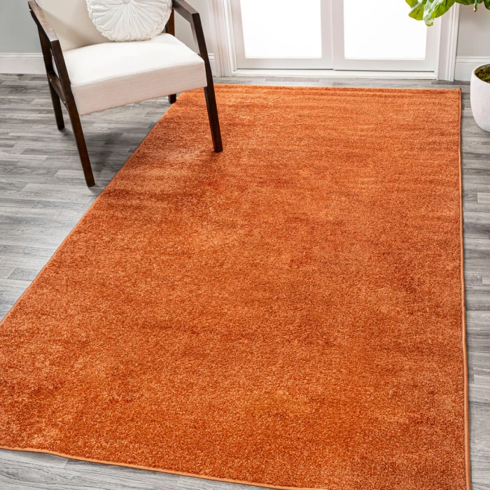Haze Solid Low-Pile Orange 10 ft. x 14 ft. Area Rug