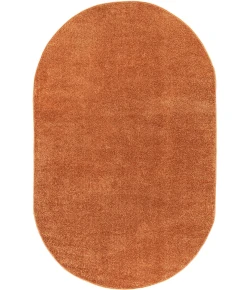 Jonathan Y SUPERSOFT Orange SEU100M 3ft. X 5ft. Oval Oval Rug