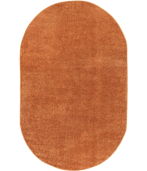 Jonathan Y SUPERSOFT Orange SEU100M 3ft. X 5ft. Oval Oval Rug