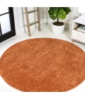 Jonathan Y SUPERSOFT Orange SEU100M 6ft.2in. Round Rug