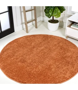 Jonathan Y SUPERSOFT Orange SEU100M 6ft.2in. Round Rug