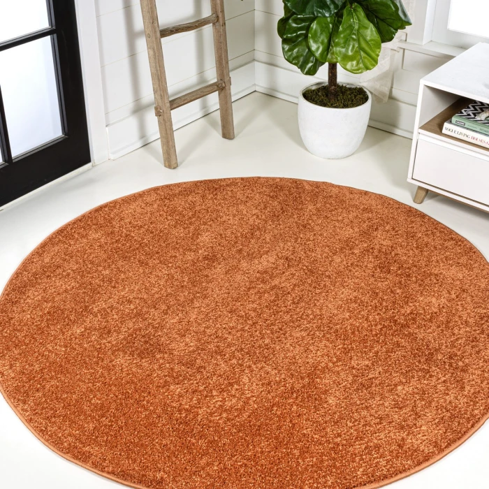 Jonathan Y SUPERSOFT Orange SEU100M 4ft. Round Rug
