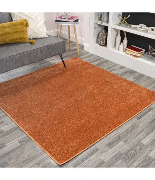 Jonathan Y SUPERSOFT Orange WSH200A 9ft. Square Rug