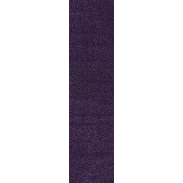 Haze Solid Low-Pile Purple 2 ft. x 8 ft. Runner Rug