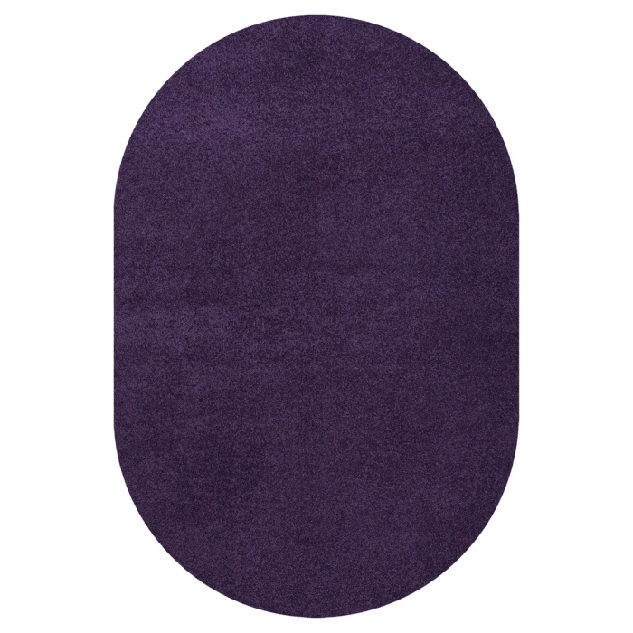 Haze Solid Low-Pile Purple 4 ft. x 6 ft. Oval Area Rug