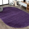 Jonathany Supersoft SEU100N Purple Area Rug 3 ft. X 5 ft. Oval