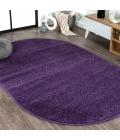Haze Solid Low-Pile Purple 4 ft. x 6 ft. Oval Area Rug