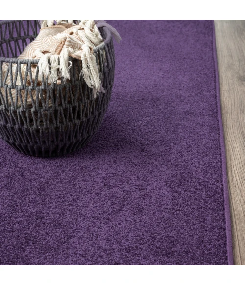 Haze Solid Low-Pile Purple 4 ft. x 6 ft. Oval Area Rug