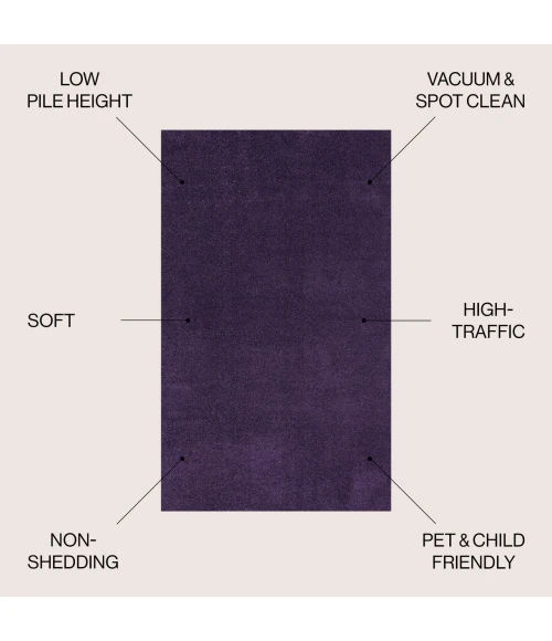 Jonathan Y SUPERSOFT Purple SEU100N 6ft.2in. X 9ft. Rect. Rug