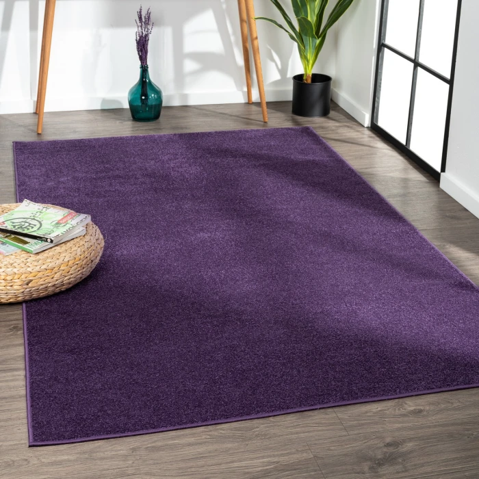 Haze Solid Low-Pile Purple 10 ft. x 14 ft. Area Rug