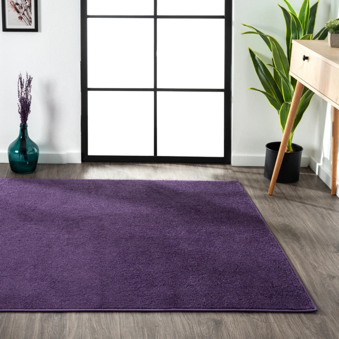 Haze Solid Low-Pile Purple 10 ft. x 14 ft. Area Rug