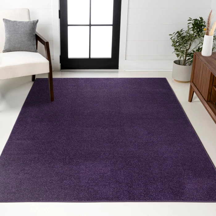 Haze Solid Low-Pile Purple 10 ft. x 14 ft. Area Rug