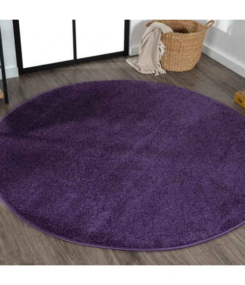 Jonathan Y SUPERSOFT Purple SEU100N 4ft. Round Rug