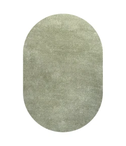 Jonathany Supersoft SEU100O Green Area Rug 5 ft. X 8 ft. Oval