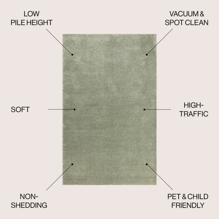 Jonathan Y SUPERSOFT Green SEU100O 10ft. X 14ft. Rect. Rug