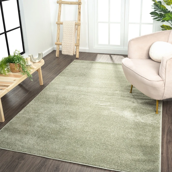 Haze Solid Low-Pile Green 5 ft. x 8 ft. Area Rug