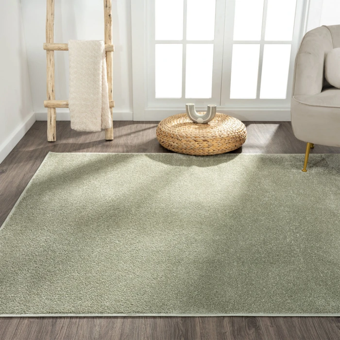 Haze Solid Low-Pile Green 5 ft. x 8 ft. Area Rug