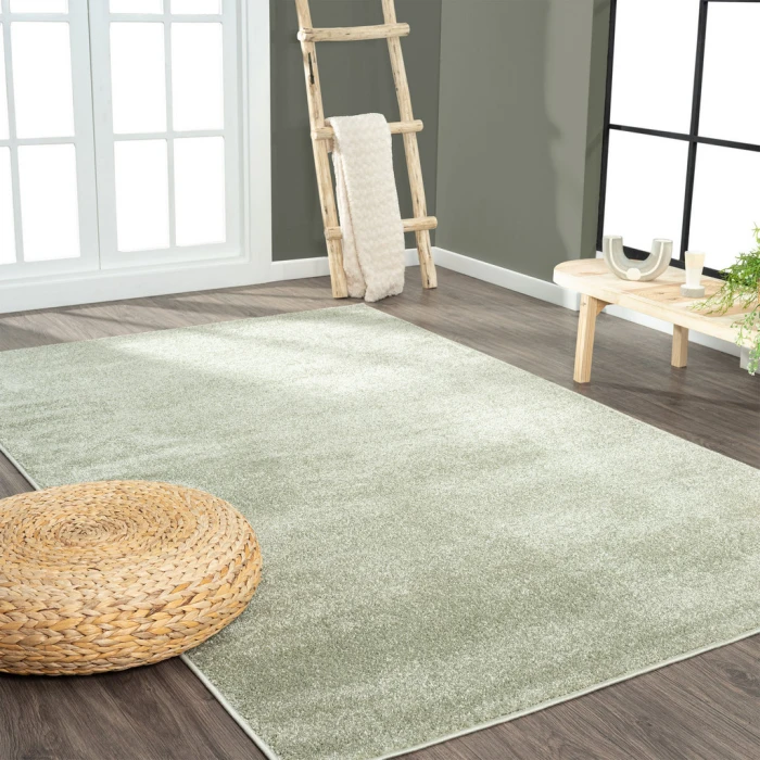 Haze Solid Low-Pile Green 5 ft. x 8 ft. Area Rug