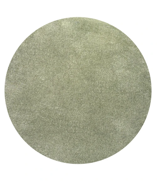 Haze Solid Low-Pile Green 5' Round Area Rug