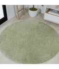Haze Solid Low-Pile Green 5' Round Area Rug