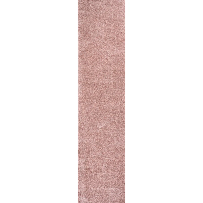 Haze Solid Low-Pile Pink 2 ft. x 16 ft. Runner Rug