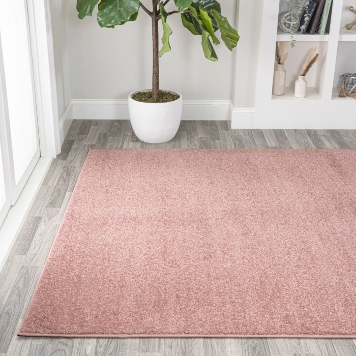 Haze Solid Low-Pile Pink 12 ft. x 15 ft. Area Rug