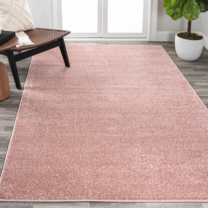 Haze Solid Low-Pile Pink 12 ft. x 15 ft. Area Rug