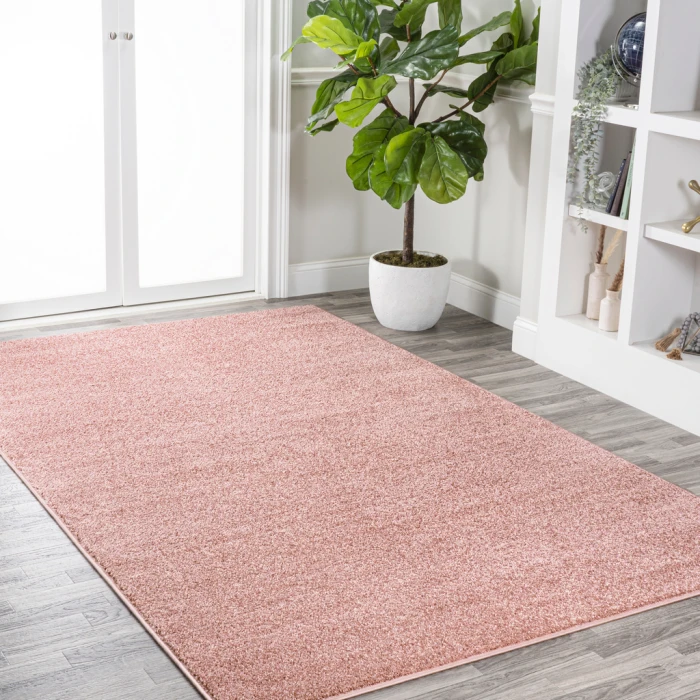 Haze Solid Low-Pile Pink 12 ft. x 15 ft. Area Rug