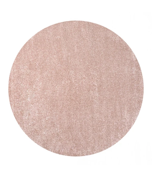 Haze Solid Low-Pile Pink 5' Round Area Rug